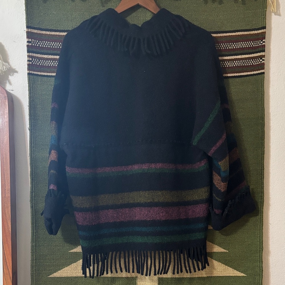 Vintage Lapp lander fringe 100% wool sweater made in Norway - Picture 6 of 13